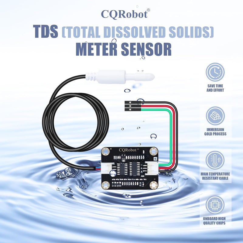 CQRobot TDS (Total Dissolved Solids) Meter Sensor Compatible with Raspberry Pi/Arduino Board. for Liquid Quality Analysis Teaching, Scientific Research, Laboratory, Online Analysis, etc. - Image 3